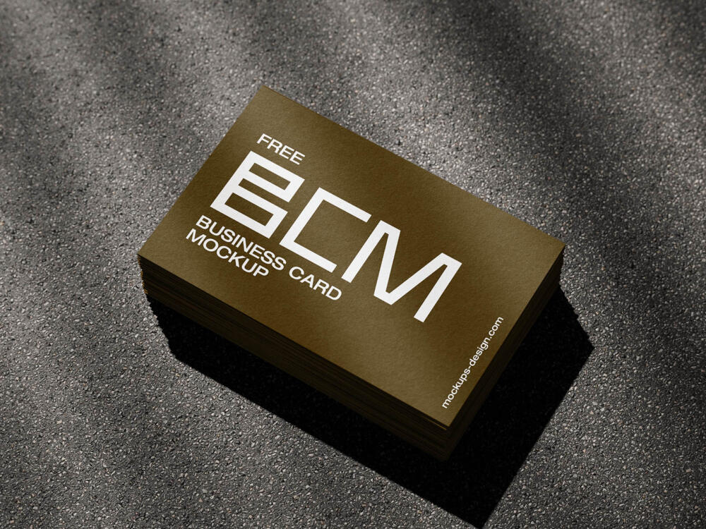 Outdoor shadow business card mockup