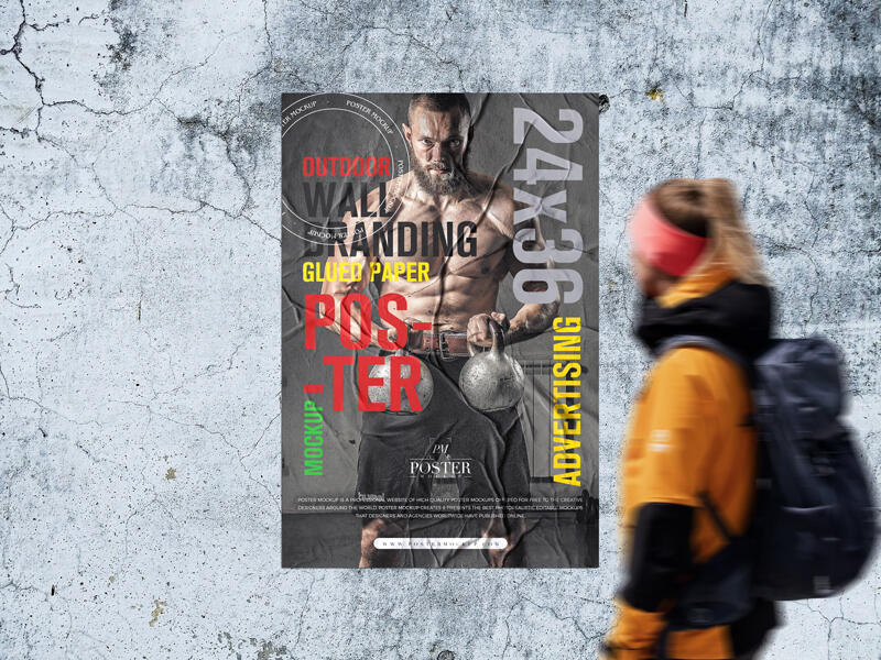 Outdoor Wall Branding 24x36 Glued Paper Poster Mockup
