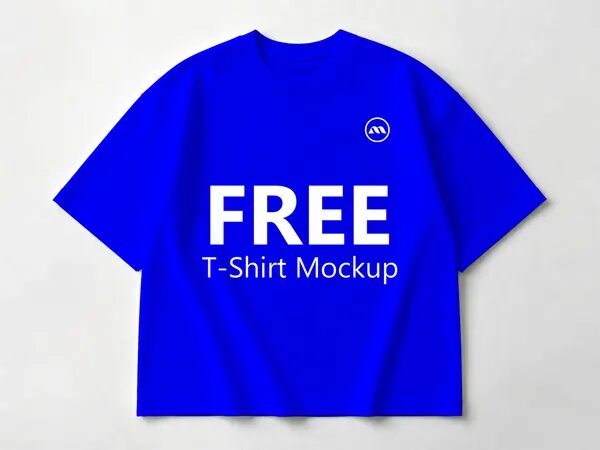 Oversized Drop Shoulder T-Shirt Mockup Flat Lay (PSD)