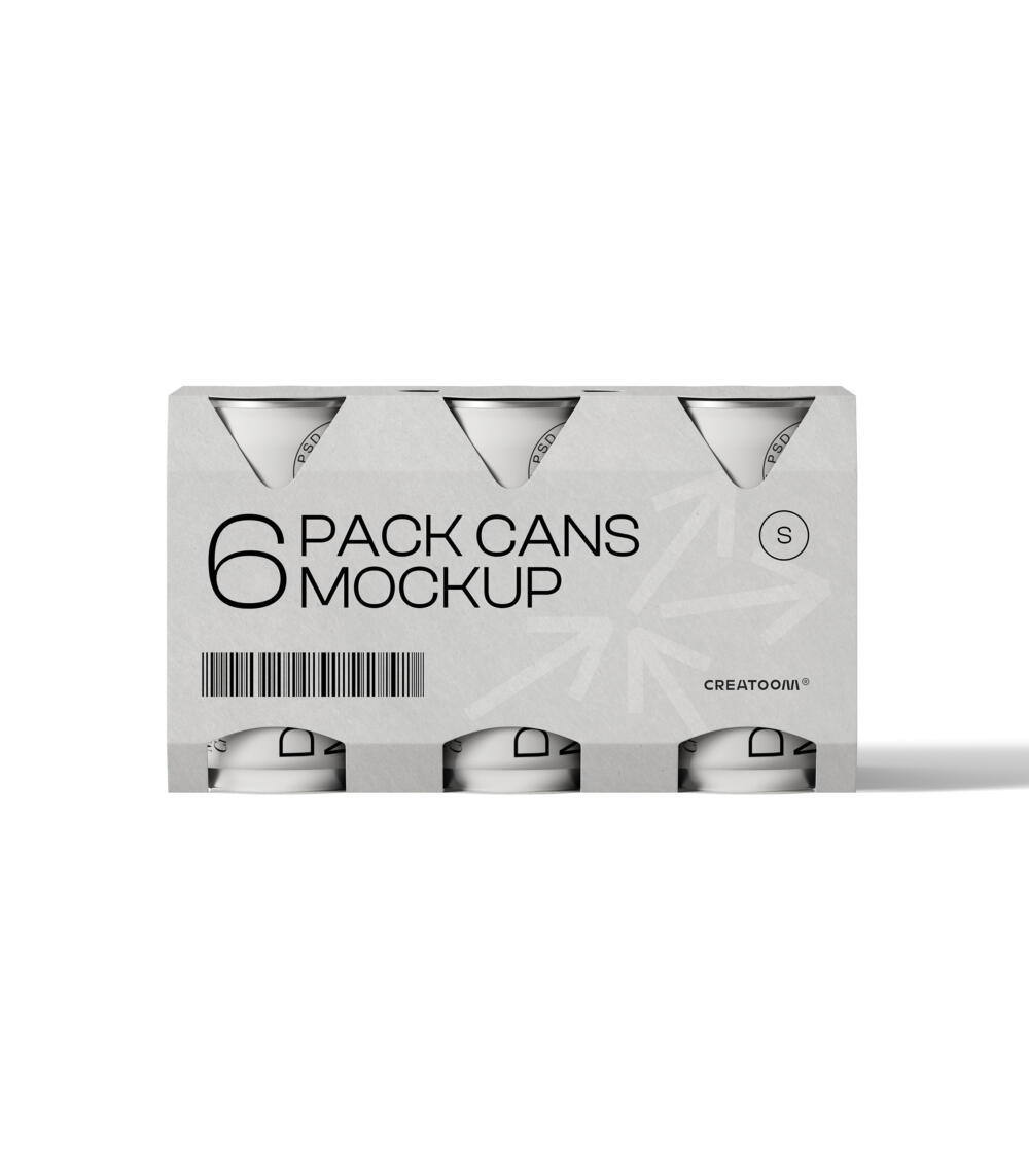 Pack Cans Mockup V7 Front View | Mockup store