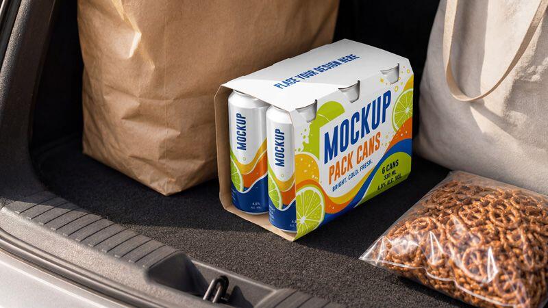 Pack Cans Mockup