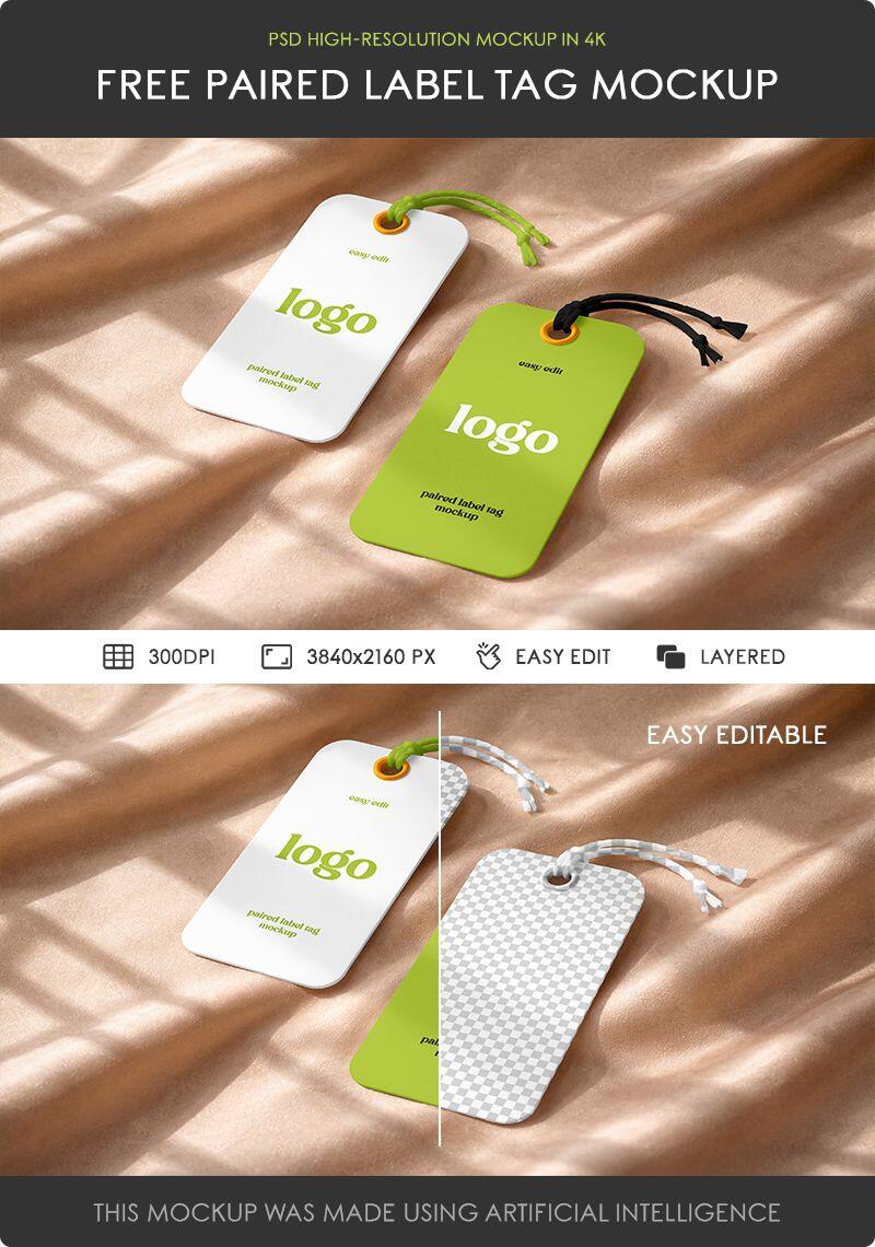 Paired Label Tag Mockup