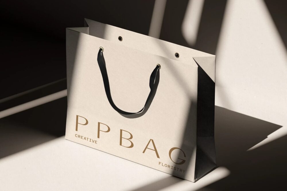 Paper Bag Mockup With Shadow Overlay V1 Isometric
