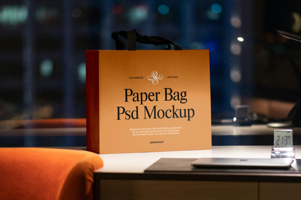 Paper Boutique Bag Mockup