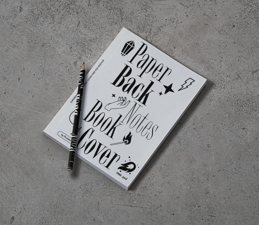 PaperBack Notes Book Cover Psd Mockup