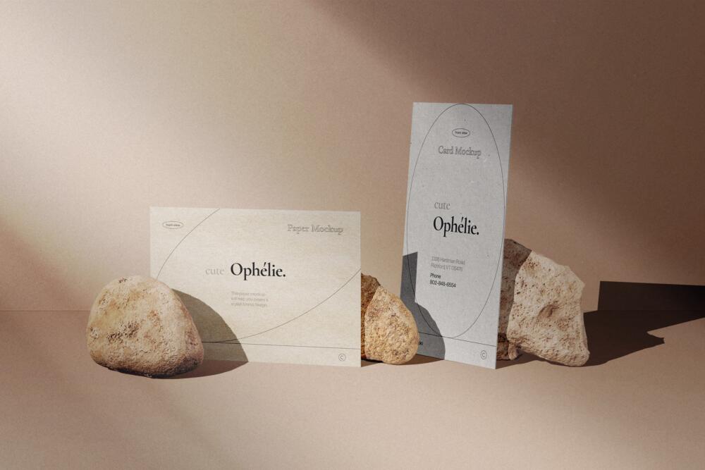 Papers For Branding Shadow Overlay Mockup Front View