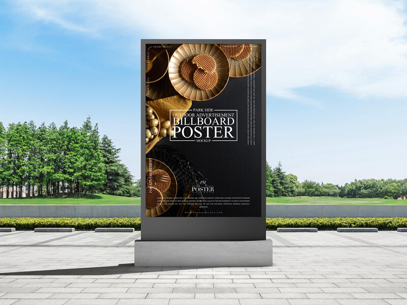 Park Side Outdoor Advertisement Billboard Poster Mockup