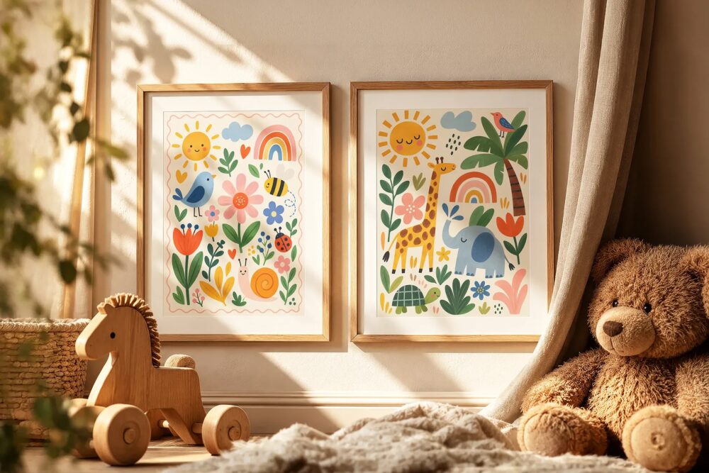Photo Frame Mockup | Kids Room Wall