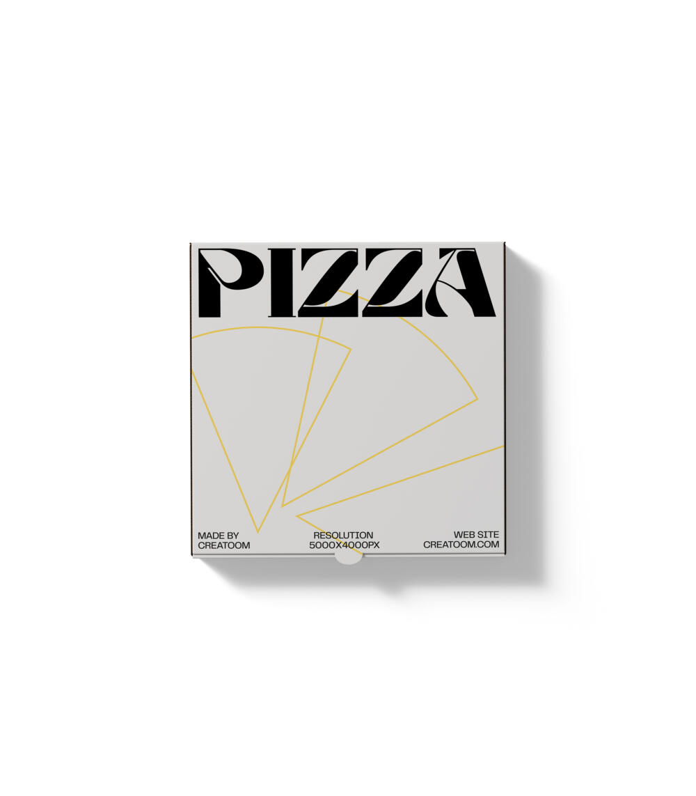 Pizza Box Mockup V1 Top View | Mockup store