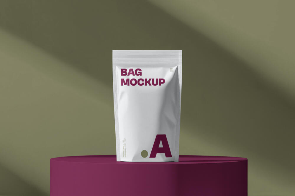 Plastic Coffee Bag Mockup