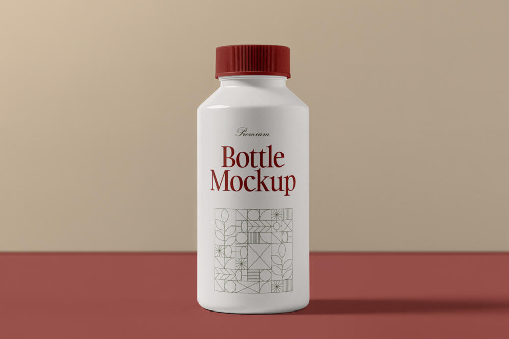 Plastic Cosmetics Bottle Mockup