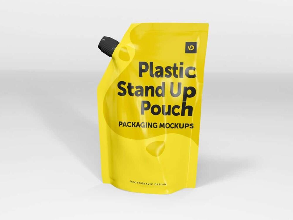 Plastic Stand Up Pouch Packaging Mockups