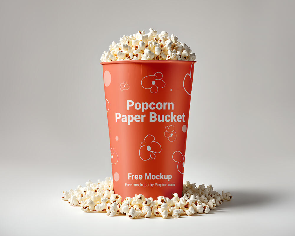 Popcorn Paper Bucket Mockup - PSD Mockup