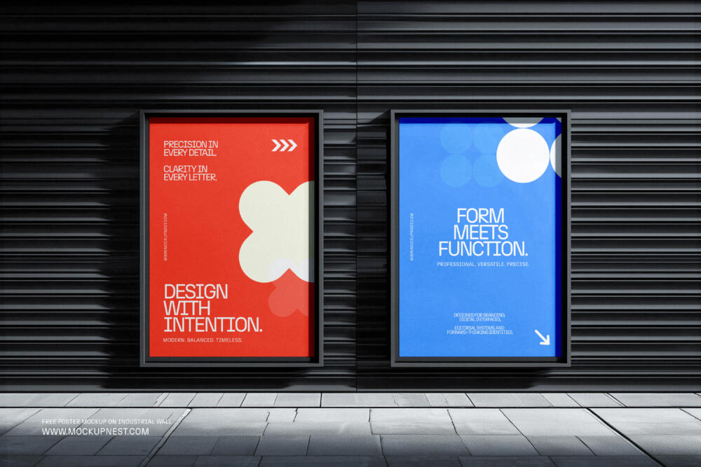 Poster Mockup On Industrial Wall