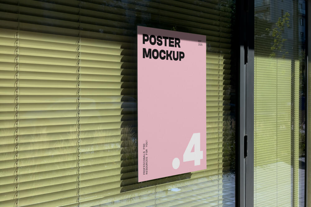 Poster on a Window Mockup