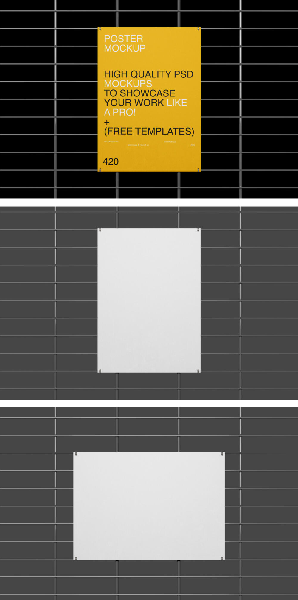 Poster with Grille Mockup