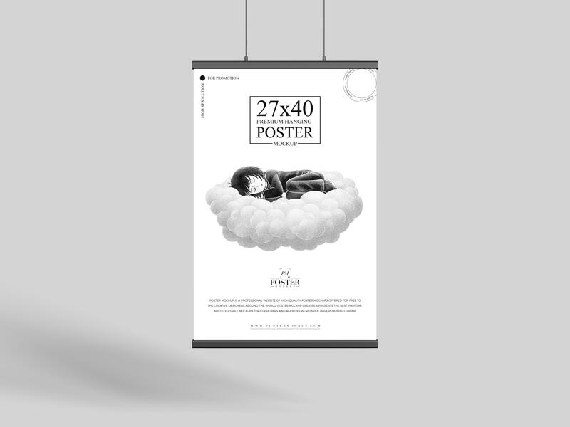 Premium 27x40 Hanging Poster Mockup