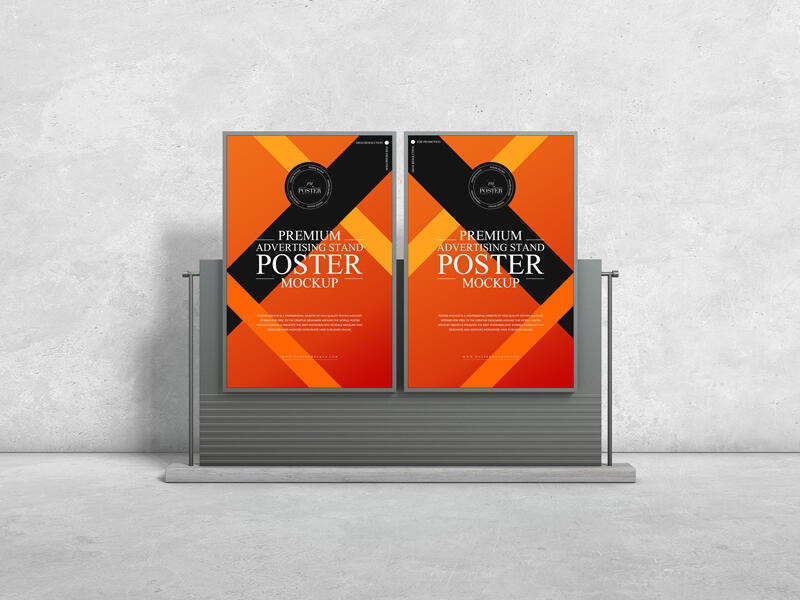 Premium Advertising Stand Poster Mockup