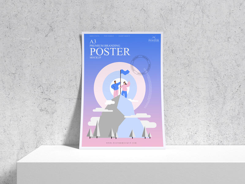 Premium Branding A3 Poster Mockup