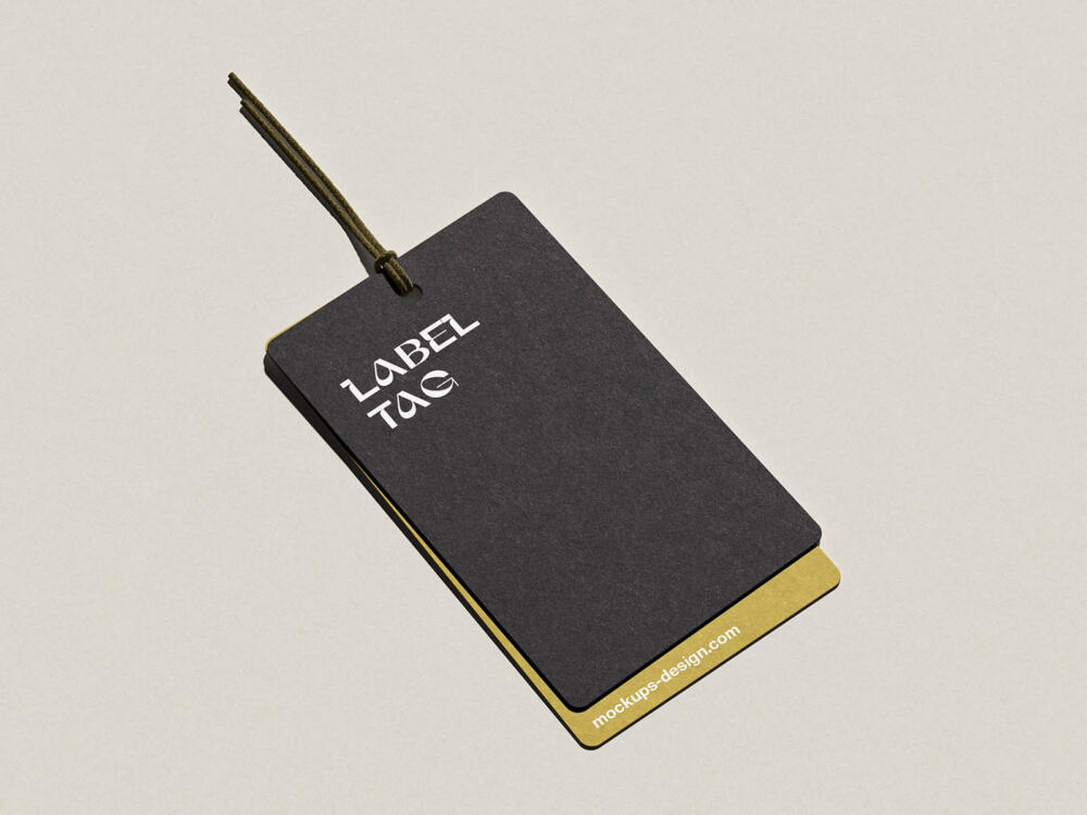 Premium clothing label tag mockup