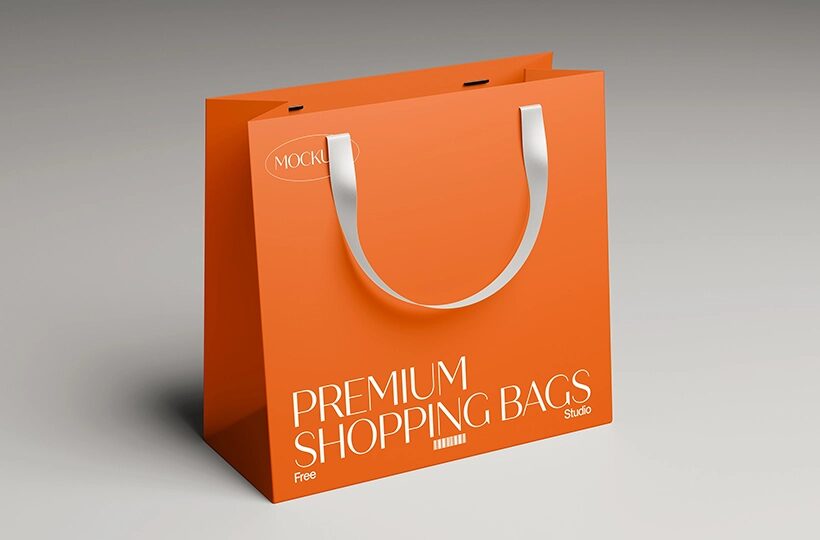 Premium Paper Shopping Bag Mockup, PSD