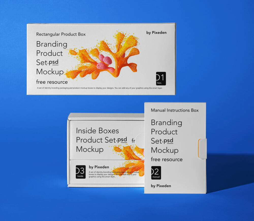 Product Branding Psd Box Mockup Set