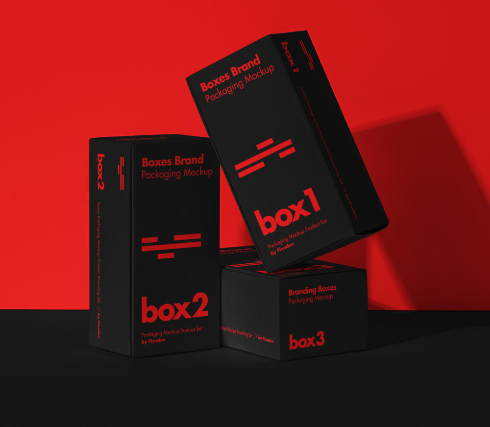 Product Packaging Psd Boxes Mockup Set