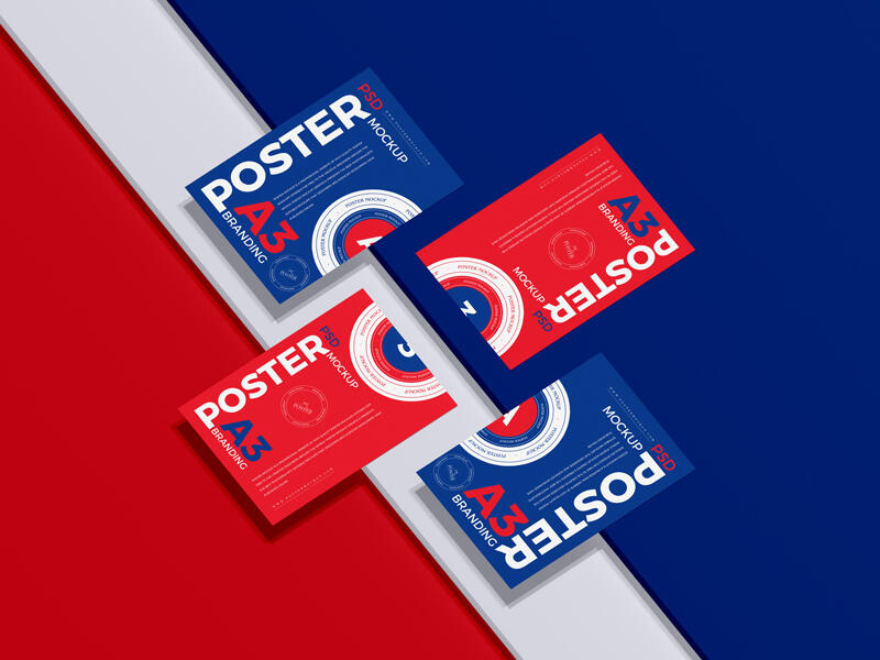 PSD A3 Premium Branding Poster Mockup