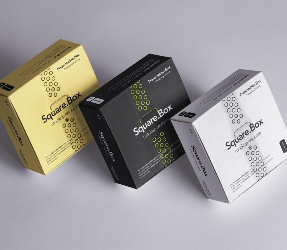 Psd Square Boxes Packaging Mockup 2