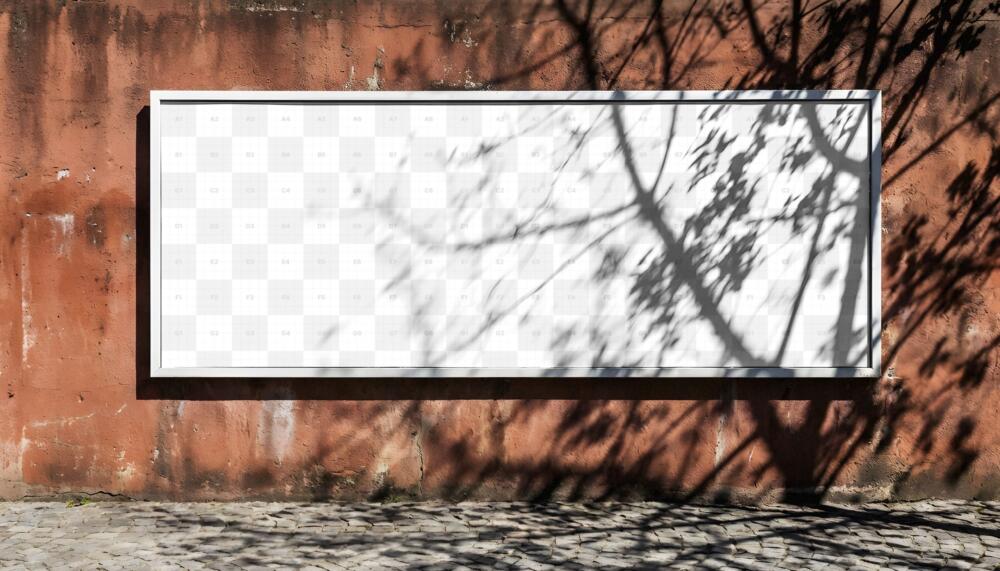 Realistic Outdoor Billboard Mockup with Tree Shadows
