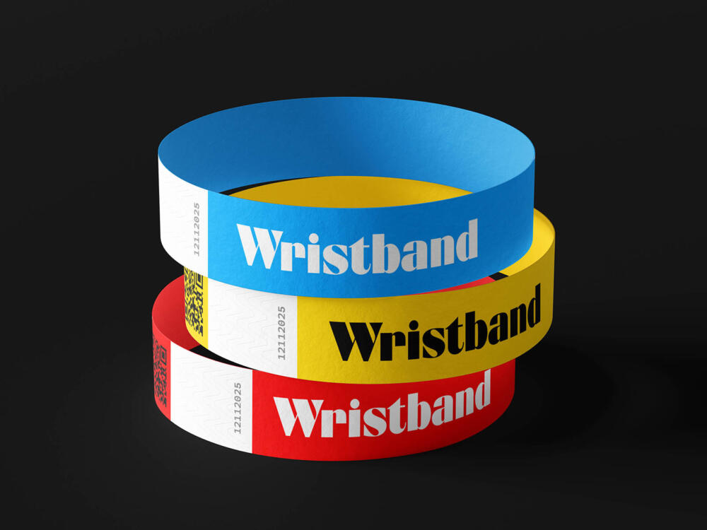 Realistic paper wristband mockup