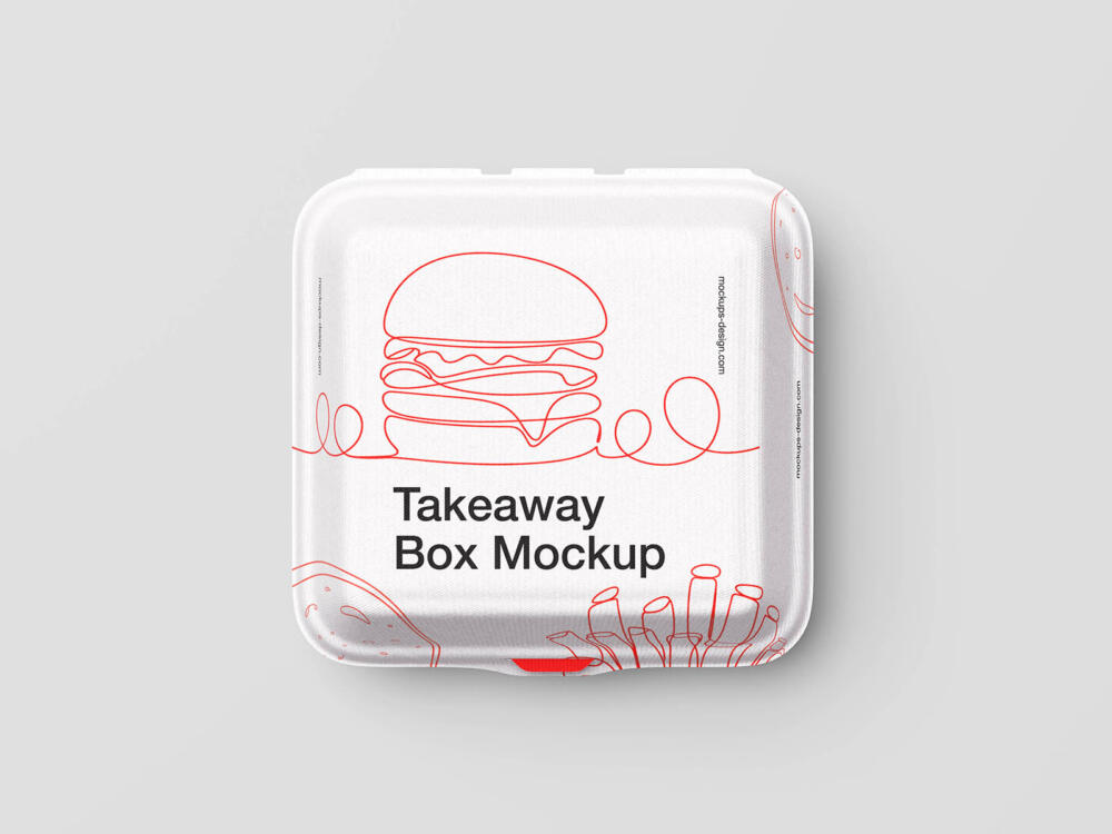 Realistic takeaway box mockup