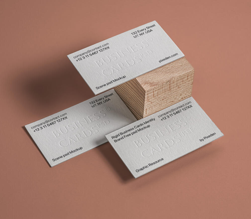 Rigid Business Cards Identity Brand Psd Mockup