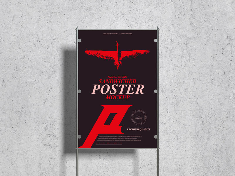 Sandwiched Metal Clasps 24x36 Poster Mockup
