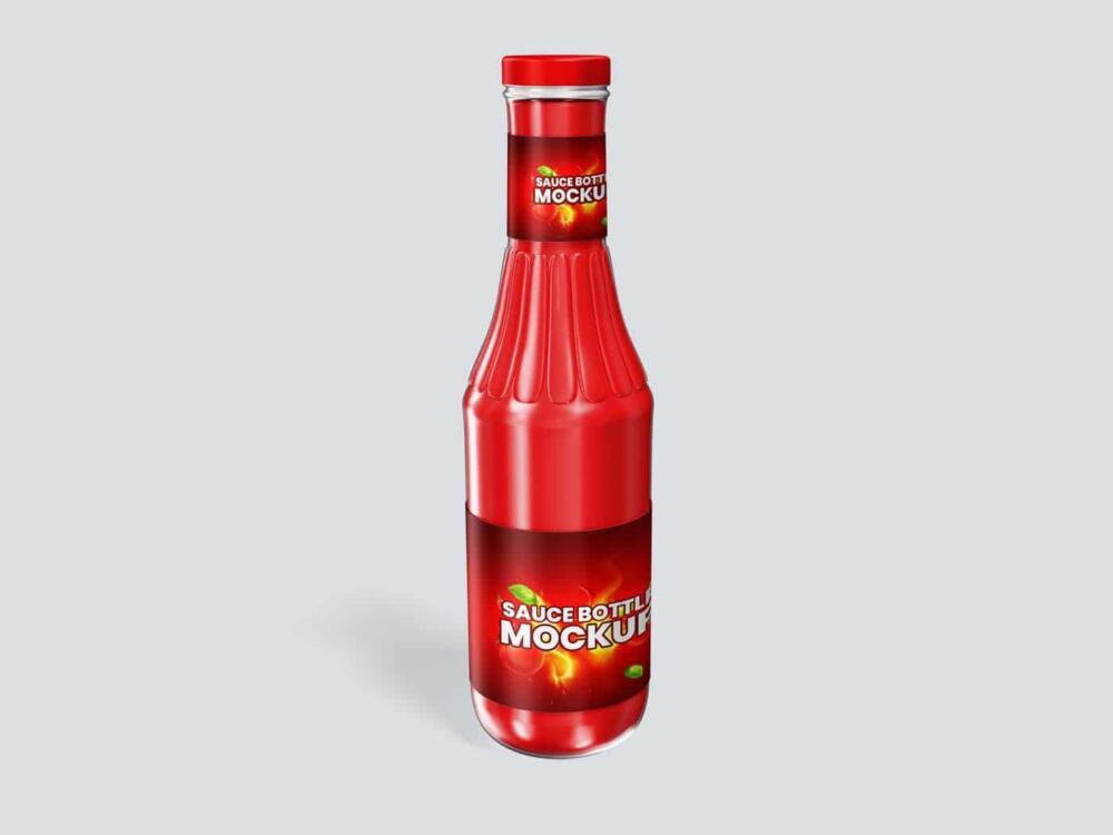 Sauce Glass Bottle Mockup