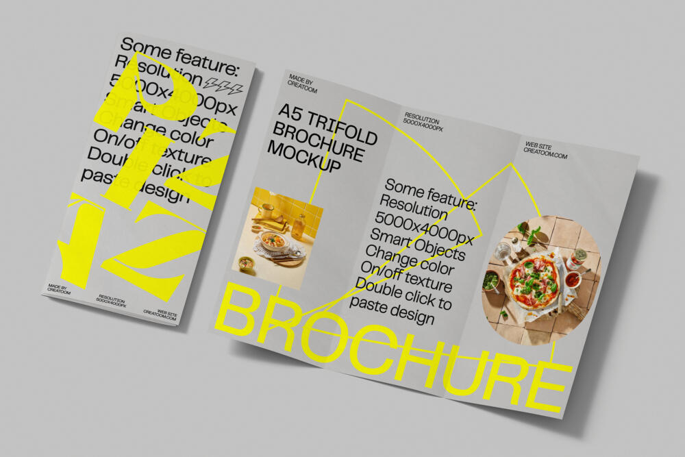 Scene With Brochure Mockup V3 Top View