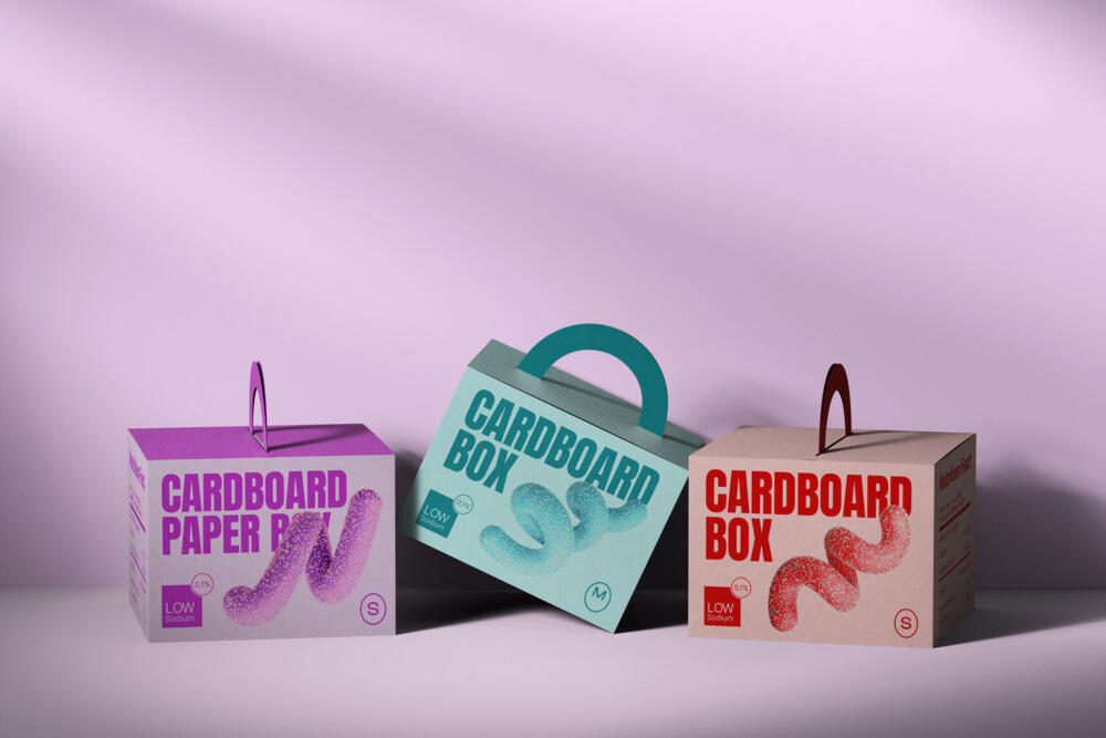Scene With Cardboard Box Mockups Front View