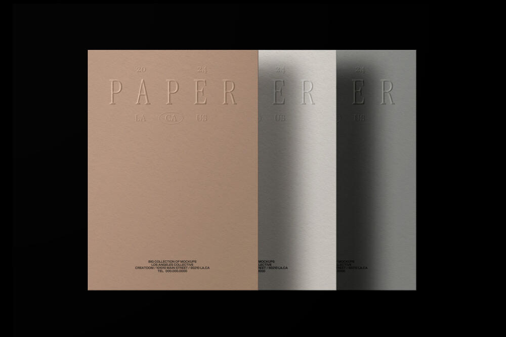 Scene With Paper Mockups On Black Background Top View