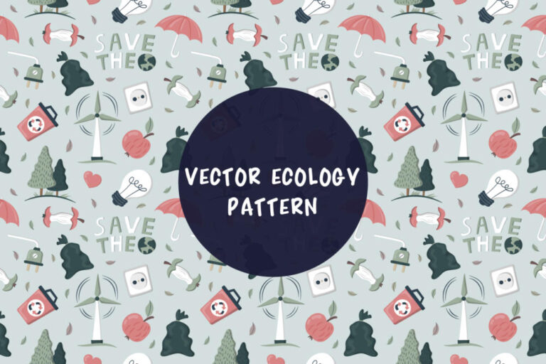 Vector Biology Pattern Seamless Vector Ecology Pattern