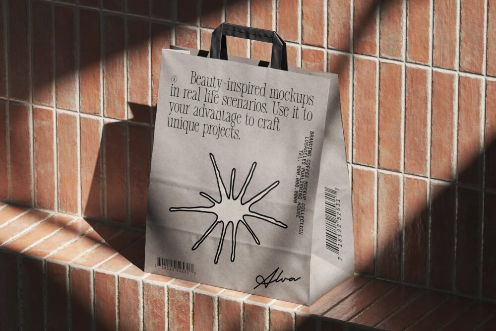 Shopping Paper Bag Mockup Shadow Overlay V1 Isometric | Mockup store