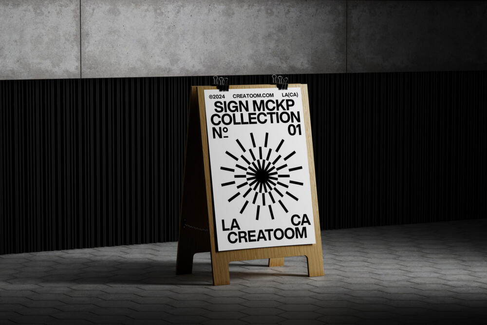 Sidewalk Sign Sandwich Board Mockup V1 Front View