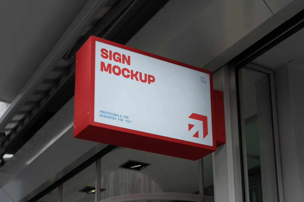 Sign attached to Elevation Mockup