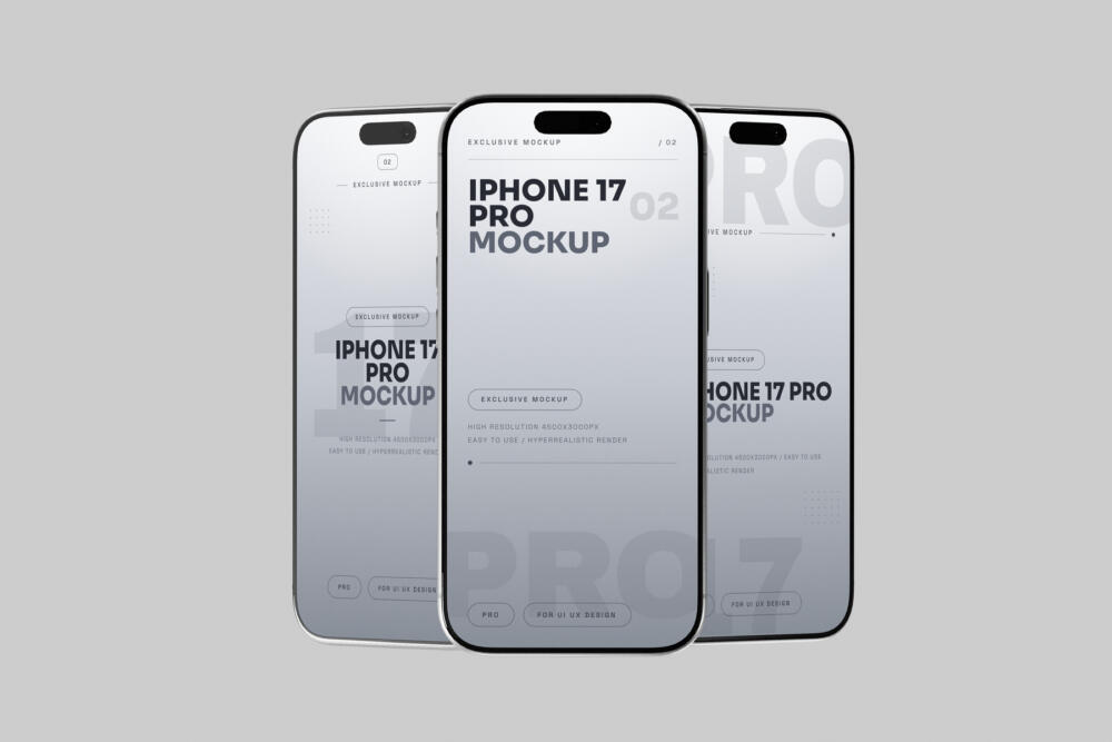 Silver iPhone 17 Pro Mockup