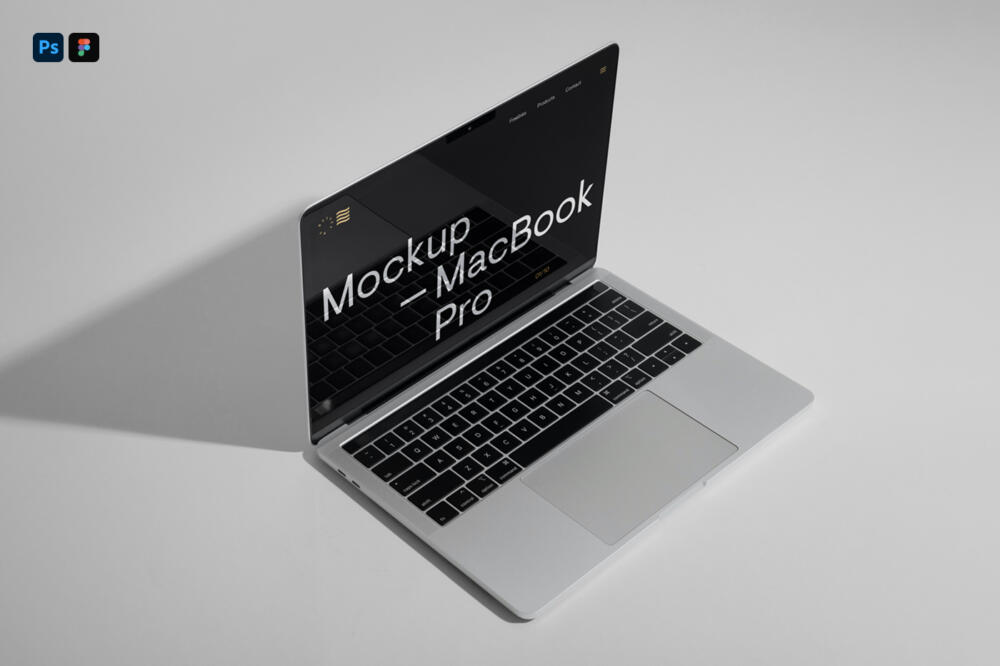 Silver MacBook Pro Mockup