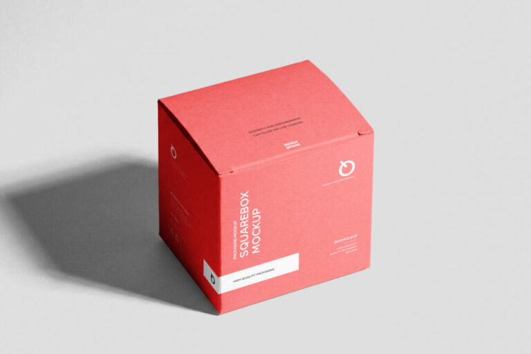 Basic Envelope Template Simple Square Box Mockup