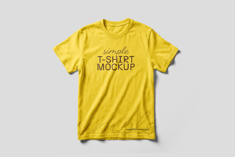 Simple T-Shirt Mockup On Floor