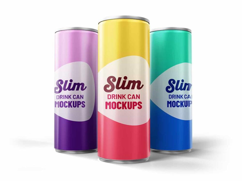 Slim Drink Can Mockups