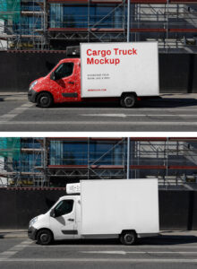 Cargo Infographic Small Cargo Truck Mockup