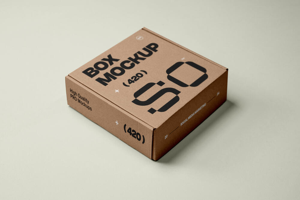 Small Craft Paper Box Mockup