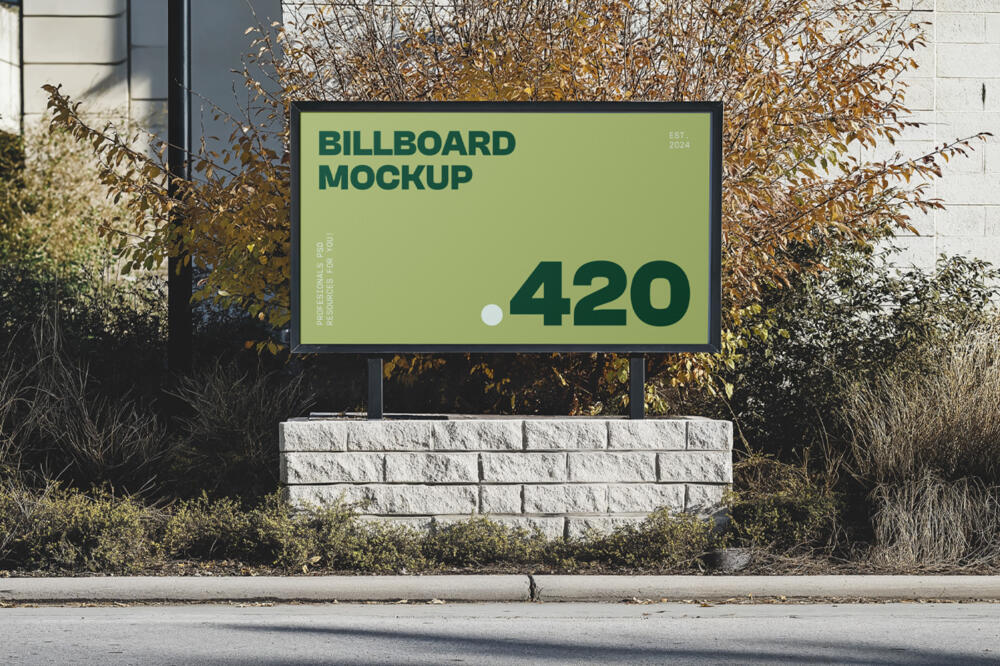 Small Horizontal Billboard Mockup